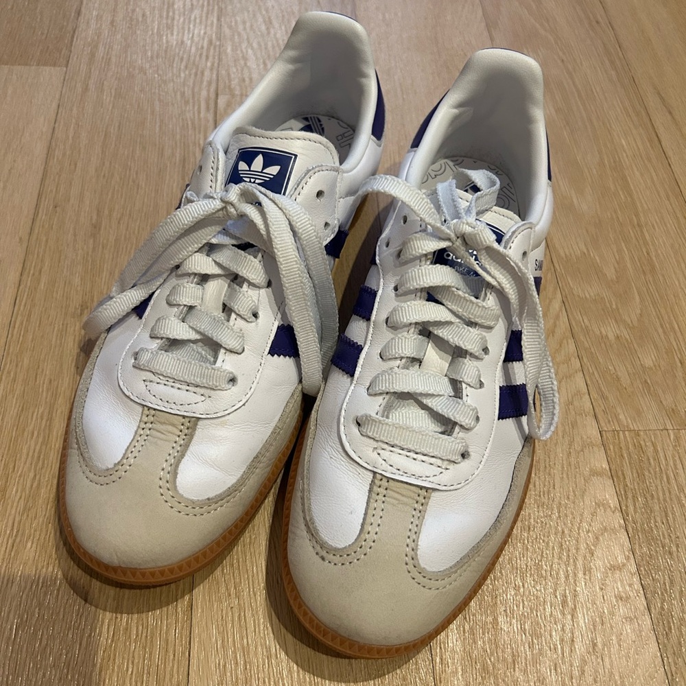 Adidas Women’s Samba OG White and Purple Sneakers
